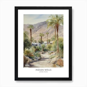 Indian Wells 2 Watercolour Travel Poster Art Print