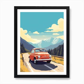 A Fiat 500 In The The Great Alpine Road Australia 1 Art Print