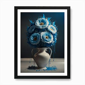 Blue Flowers In A Vase 4 Art Print