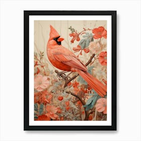 Northern Cardinal 1 Detailed Bird Painting Art Print