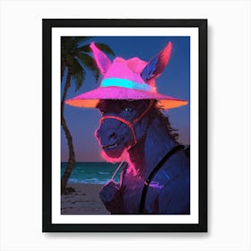 Donkey With Hat Art Print