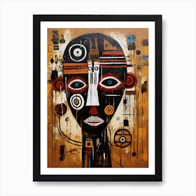 Celestial Canvases; Tribal Mask Traditions Art Print