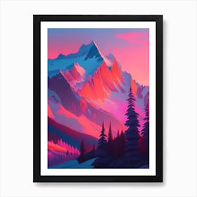 Canadian Rockies Sunset Dreamy Landscape 2 Art Print