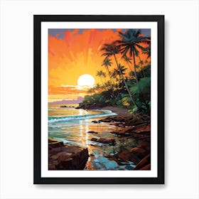 A Vibrant Painting Of El Yunque Beach Puerto Rico 3 Art Print