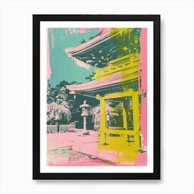 Meiji Shrine In Tokyo Duotone Silkscreen 1 Art Print