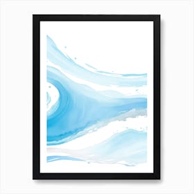 Blue Ocean Wave Watercolor Vertical Composition 60 Art Print