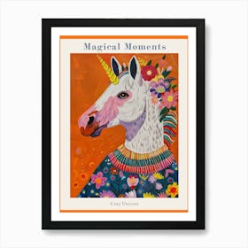 Unicorn In A Knitted Jumper Rainbow Floral Painting 3 Poster Art Print