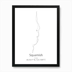 Squamish,Canada Minimalist Map Art Print