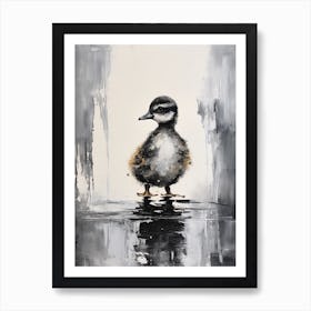 Duckling Swimming In The River 3 Art Print