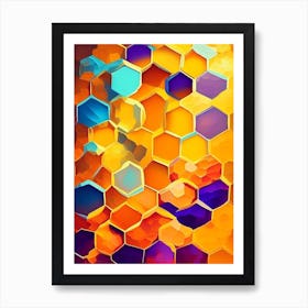 Honeycomb Background Painting 3 Art Print