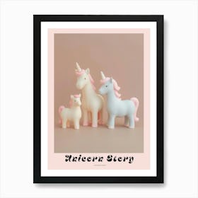 Toy Unicorn Family Pastel 1 Poster Art Print