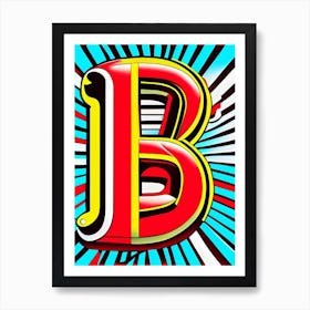 B, Letter, Alphabet Comic 9 Art Print
