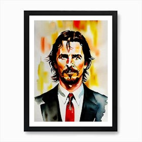 Christian Bale In The Dark Knight Rises Watercolor 4 Art Print