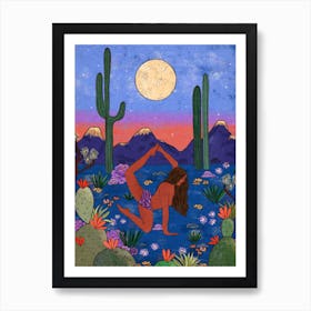 Desert Yoga Art Print