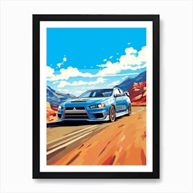 A Mitsubishi Lancer Evolution In The The Great Alpine Road Australia 3 Art Print