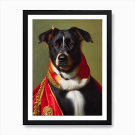 Norwegian Buhund Renaissance Portrait Oil Painting Art Print