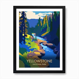 Yellowstone National Park Matisse Style Vintage Travel Poster 1 Art Print