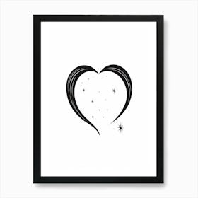 Minimalist Black Heart 1 Art Print