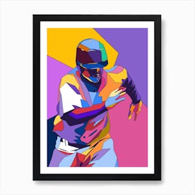 Colorful Baseball Player Art Print