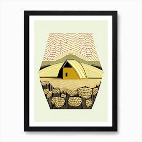 Beehive In A Field 2 Vintage Art Print