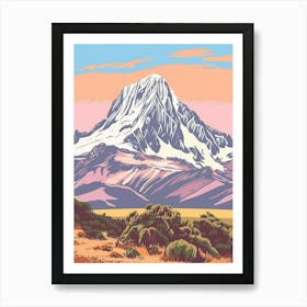 Mount Lafayette Usa Color Line Drawing (3) Art Print