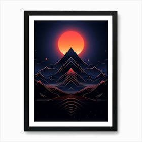 Abstract Mountain Landscape Art Print