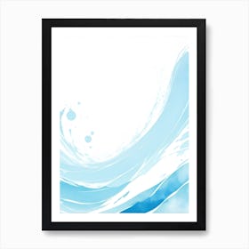 Blue Ocean Wave Watercolor Vertical Composition 76 Art Print