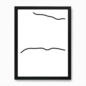 Black Line On A White Background Art Print