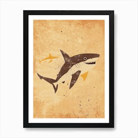 Shark Family Muted Pastels 2 Art Print