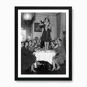 New Year's Eve Party, Black and White Vintage Photo Art Print