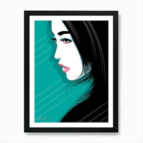 Teal Girl - Retro 80s Style Art Print