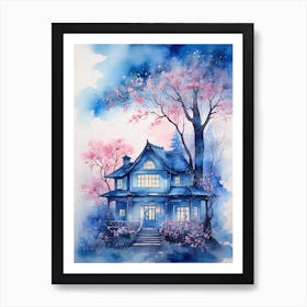 Sakura House Art Print