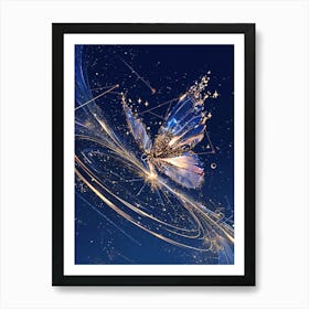 Abstract Butterfly In Space Art Print