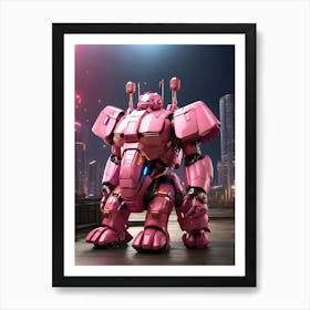 Pink Robot 1 Art Print