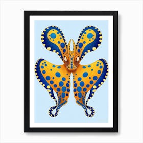 Southern Blue Ringed Octopus Illustration 6 Art Print