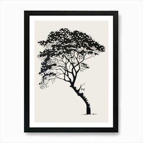 Sycamore Tree Simple Geometric Nature Stencil 1 Art Print