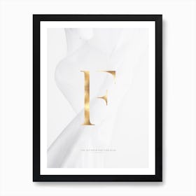 Letter F Gold Art Print