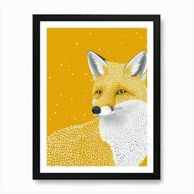 Yellow Arctic Fox 3 Art Print