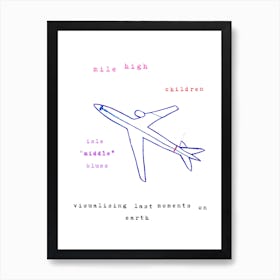 Doodle Art Airplane Art Print