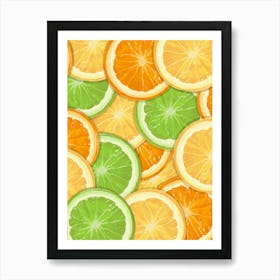 Orange Slices Seamless Pattern Art Print