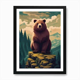 Bear In The Mountains 3 Art Print