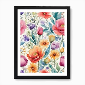 Watercolor Flowers 31 Art Print