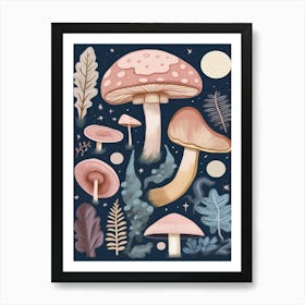 Magic Spring Mushrooms Illustration 9 Art Print
