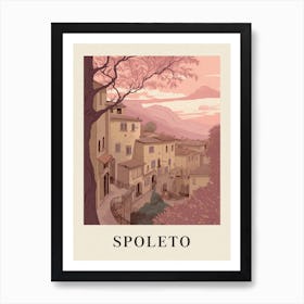 Spoleto Vintage Pink Italy Poster Art Print