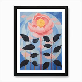 Peony 1 Hilma Af Klint Inspired Pastel Flower Painting Art Print