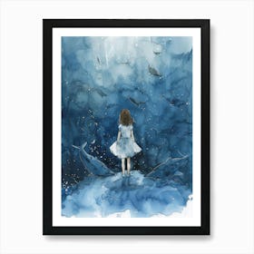 Little Girl In The Ocean Art Print