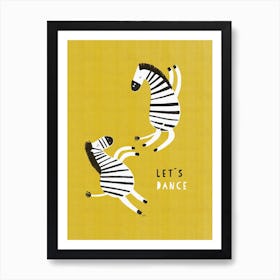 Dancing Zebras Art Print