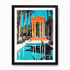 A Painting Of A Dog In Parque Del Retiro Garden, Spain  In The Style Of Pop Art 03 Art Print