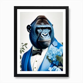 Gorilla In Tuxedo Gorillas Decoupage 2 Art Print