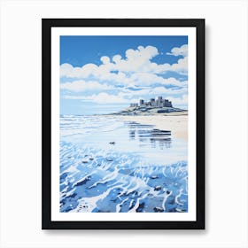 Bamburgh Beach Northumberland Printmaking 1 Art Print